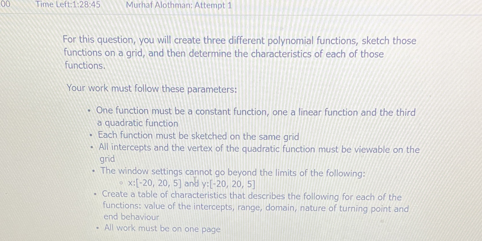 00 Time Left:1:28:45 Murhaf Alothman: Attempt 1