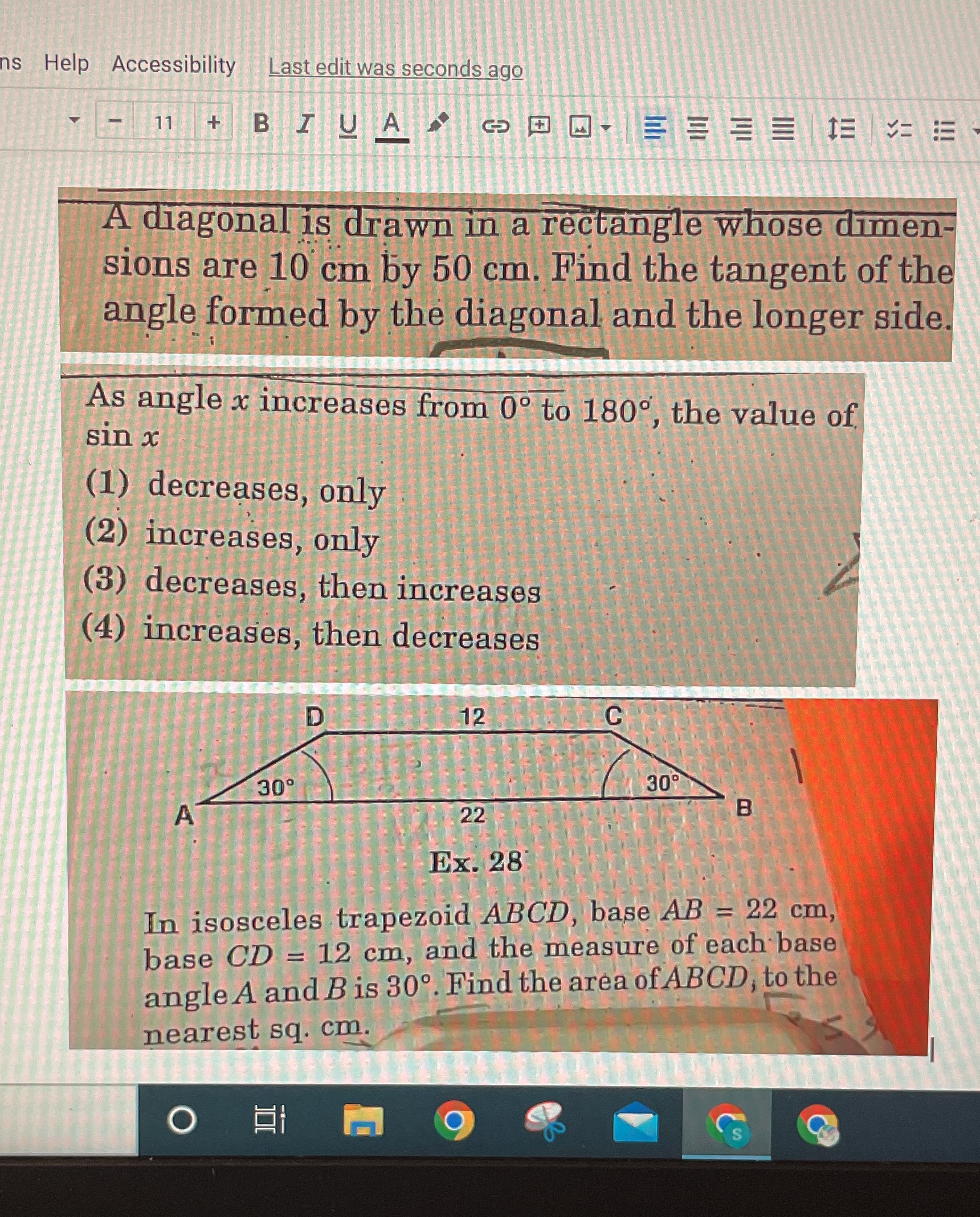 Hello, there are 3 questions. Please let me know