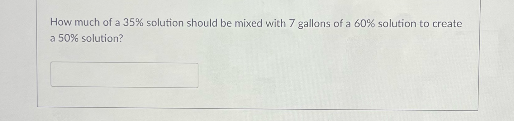 How much of a 35% solution should be mixed with 7