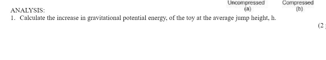 Uncompressed Compressed ANALYSIS: (a) (b) 1.