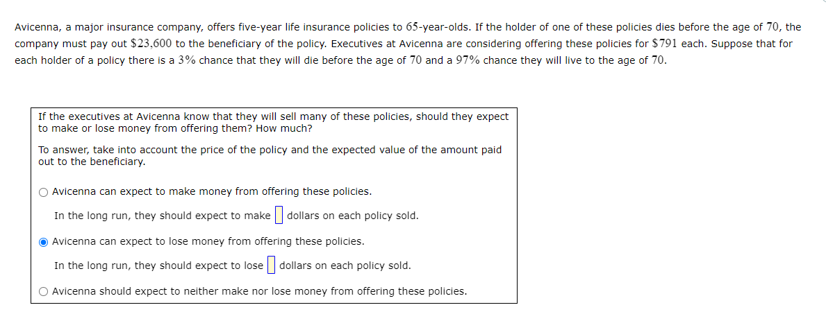 Question one: Avicenna, a major insurance