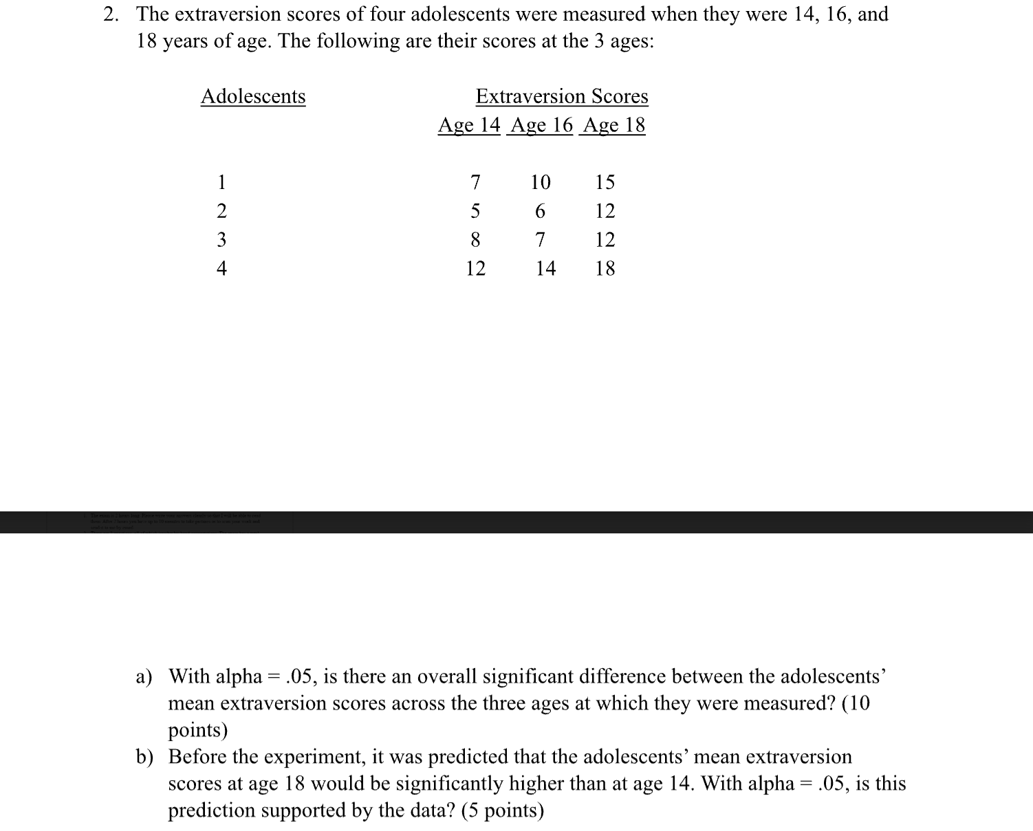 Please help me answer this psychology statistic