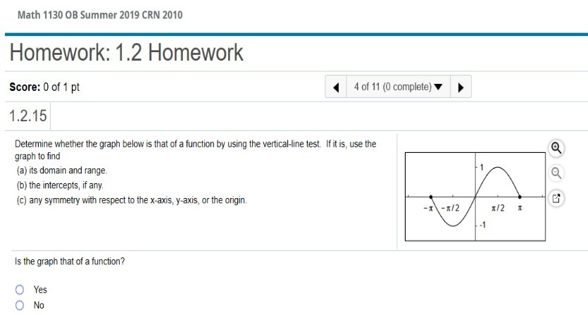 Math 1130 OB Summer 2019 CRN 2010 Homework: 1.2