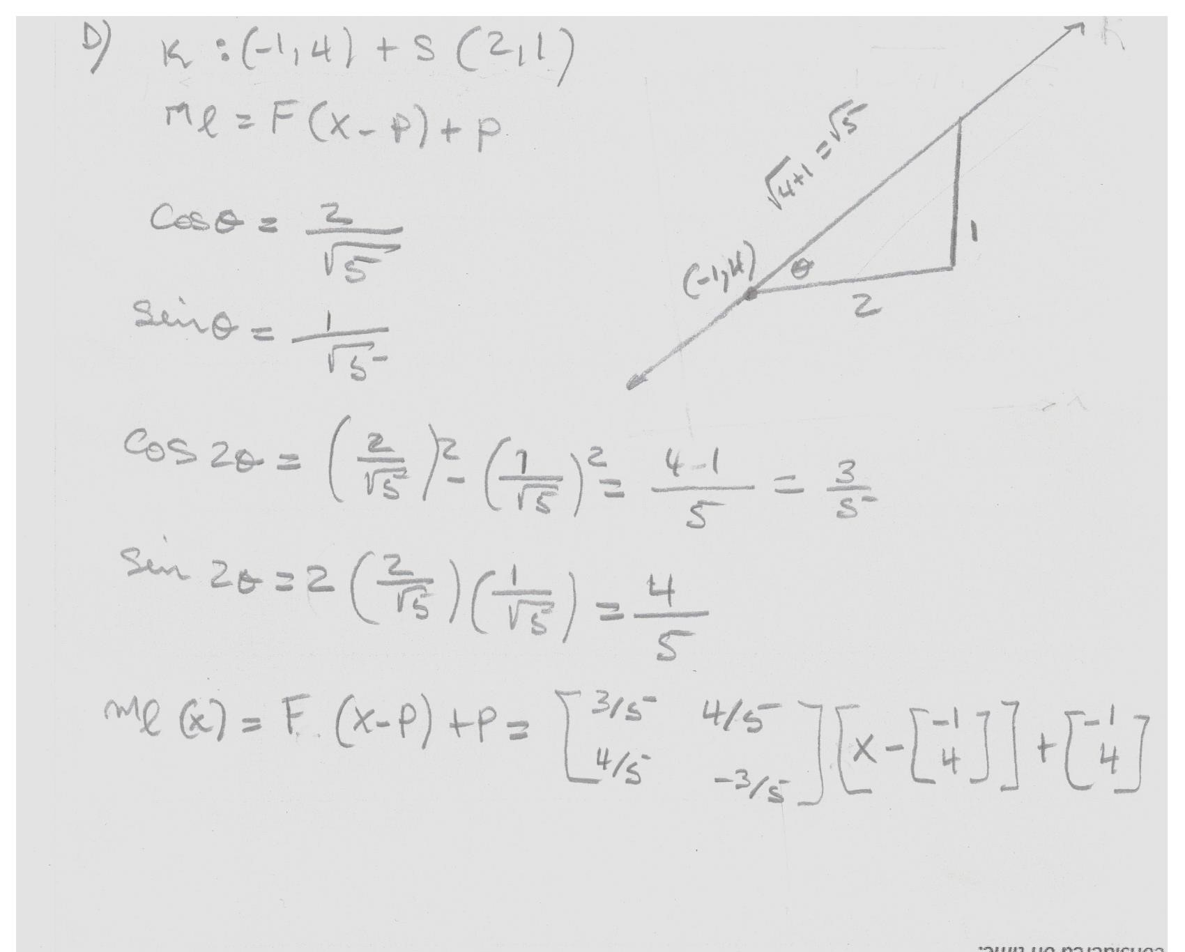 D: m nd a matrix formula for the reection in the