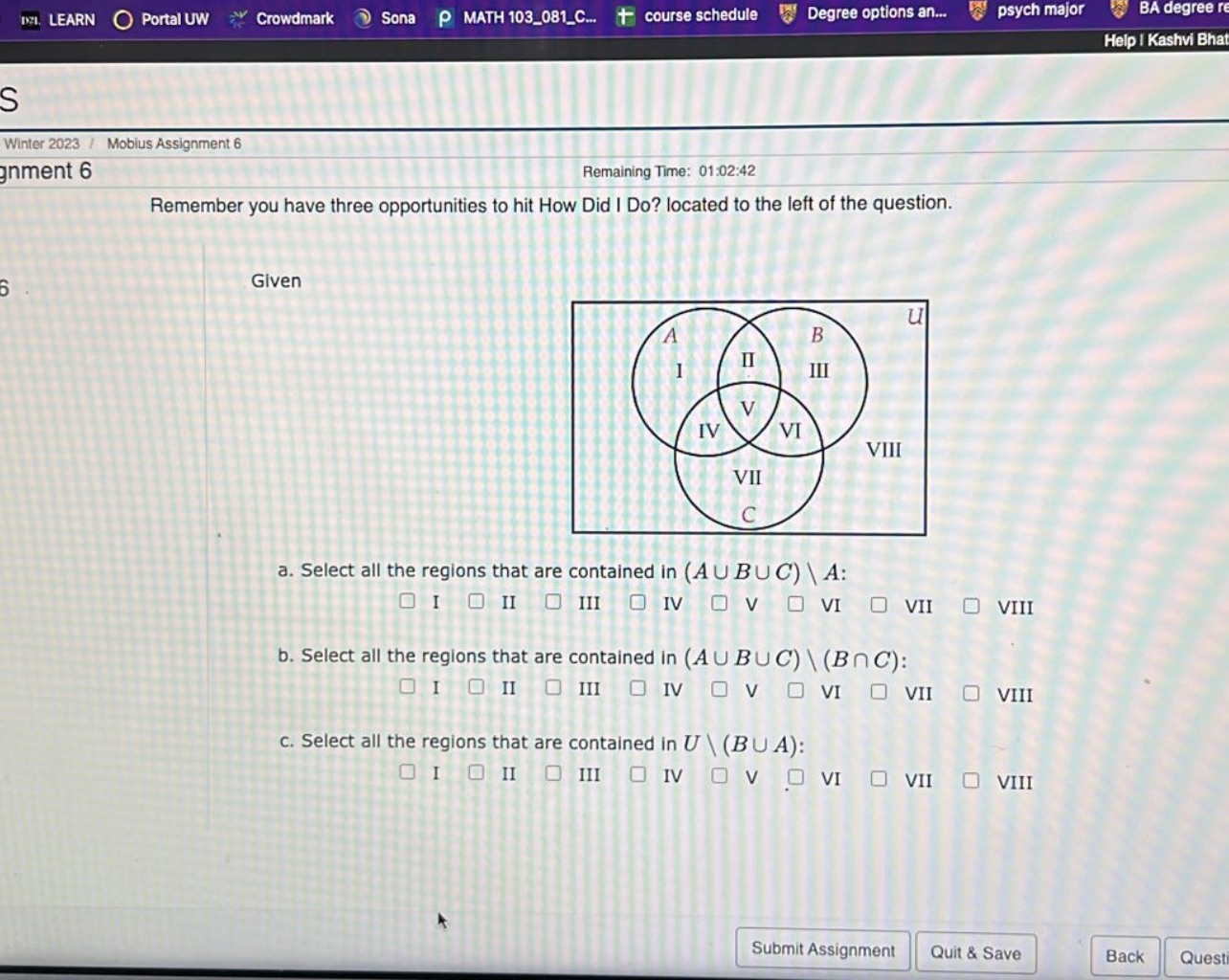 D:I. LEARN Portal UW Crowdmark @ Sona P MATH