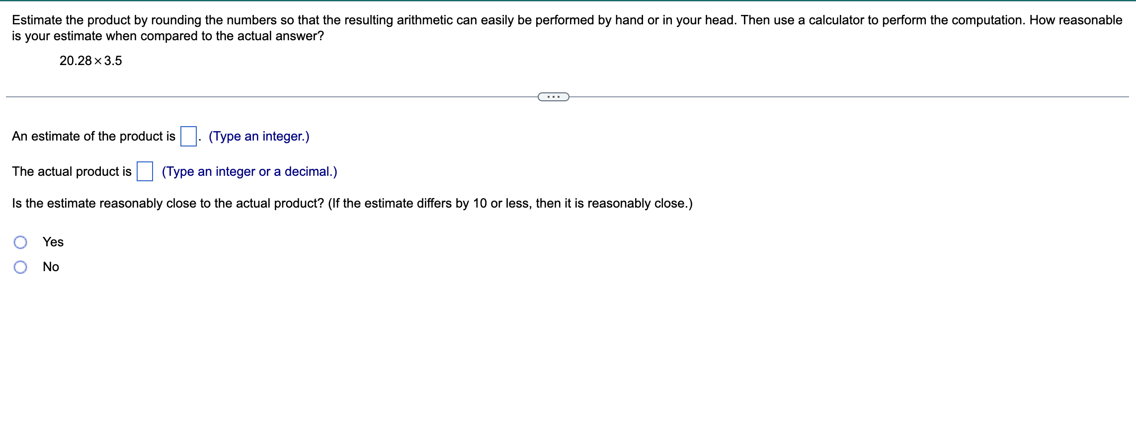 1. Estimate the product by rounding the numbers