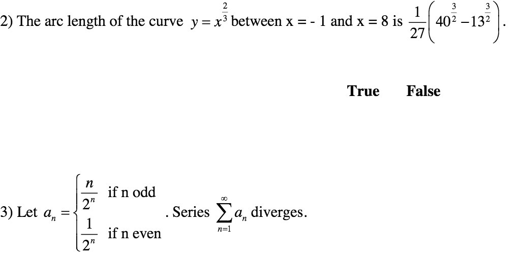 2 2) The arc length of the curve y = x3 between x