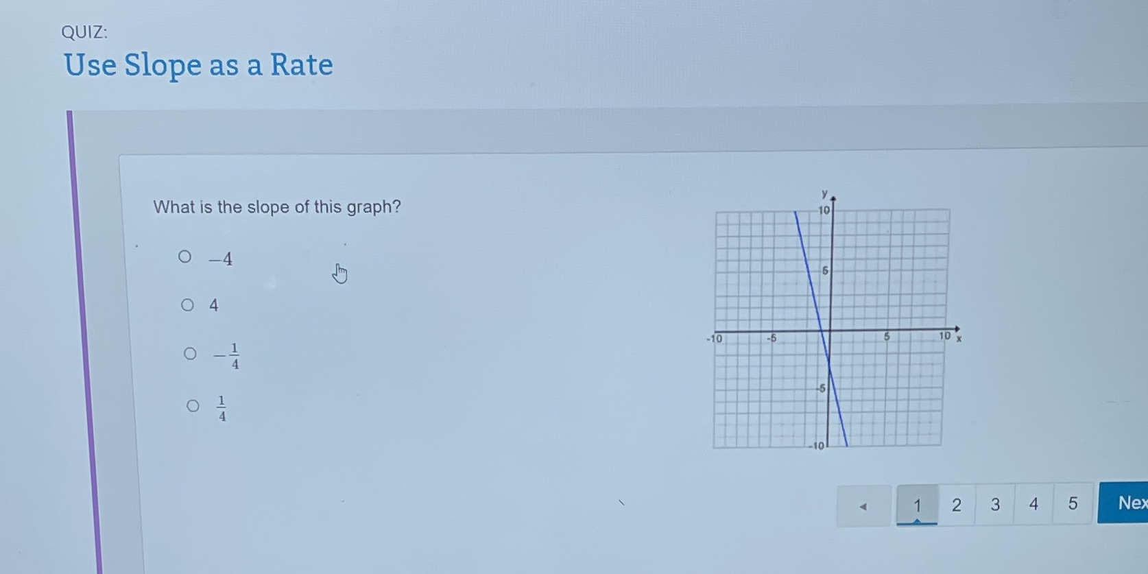 QUIZ: Use Slope as a Rate What is the slope of