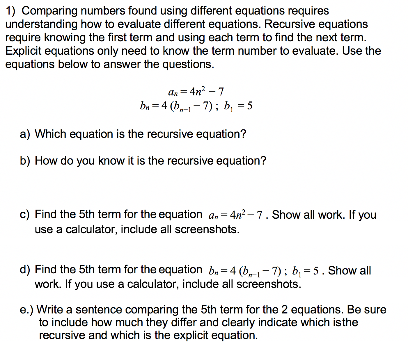 Please help. 1) Comparing numbers found using
