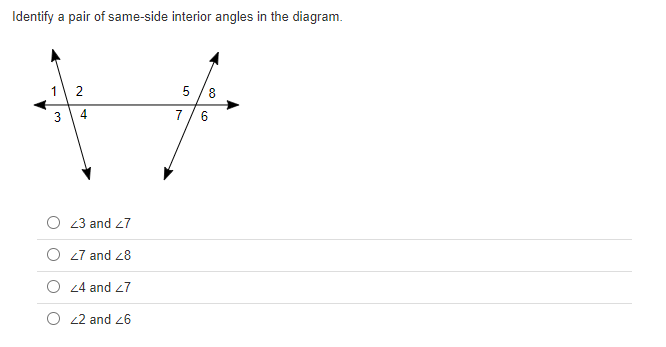 Number 1. \fIdentify a pair of same-side interior
