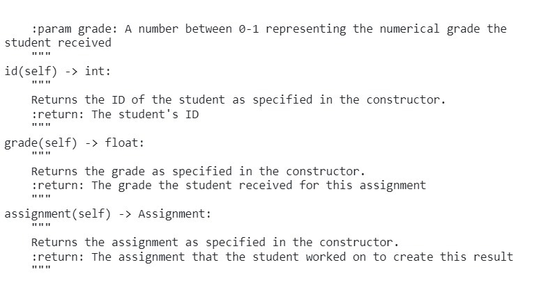 :param grade: A number between 91 representing
