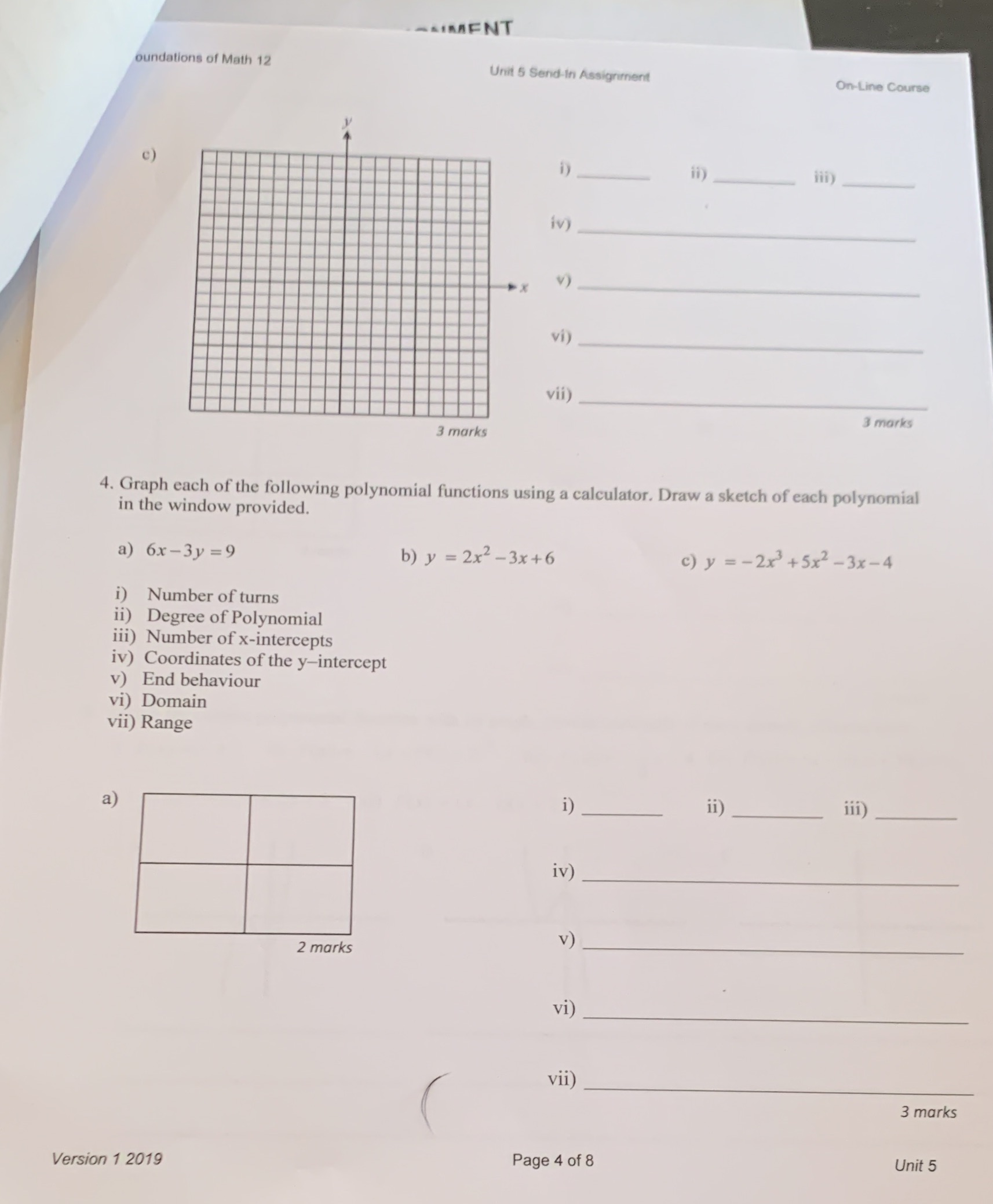 ANSWERS PLEASE!! -AIMENT oundations of Math 12