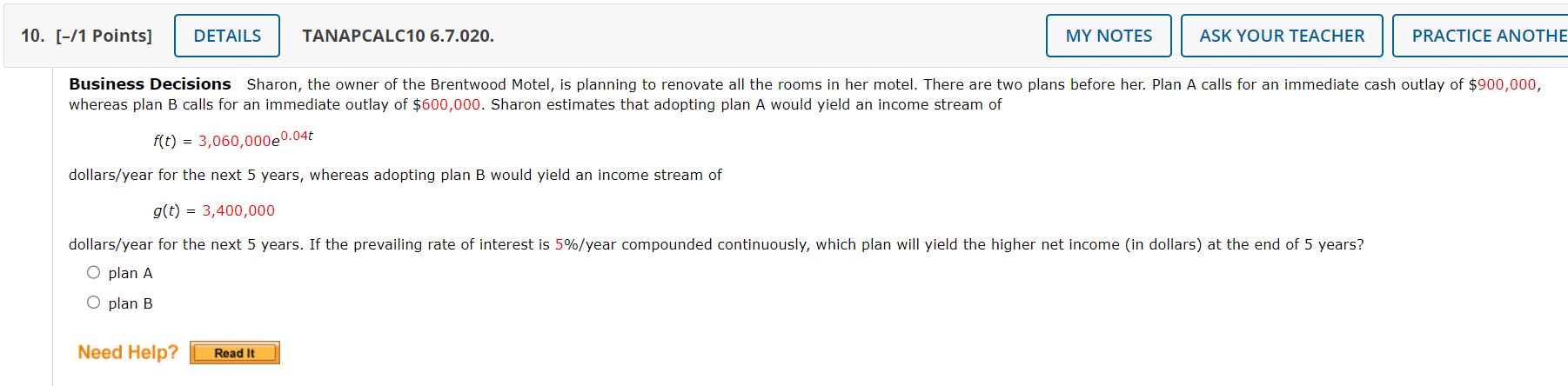 10. {I1 Points] TANAPCALC10 6.7.020. MY NOTES ASK