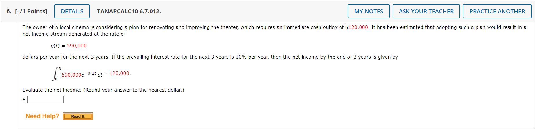 10. {I1 Points] TANAPCALC10 6.7.020. MY NOTES ASK
