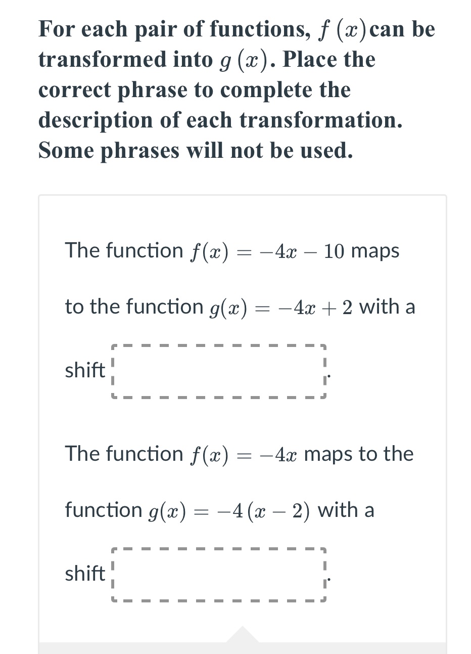 For each pair of functions, f (m) can be