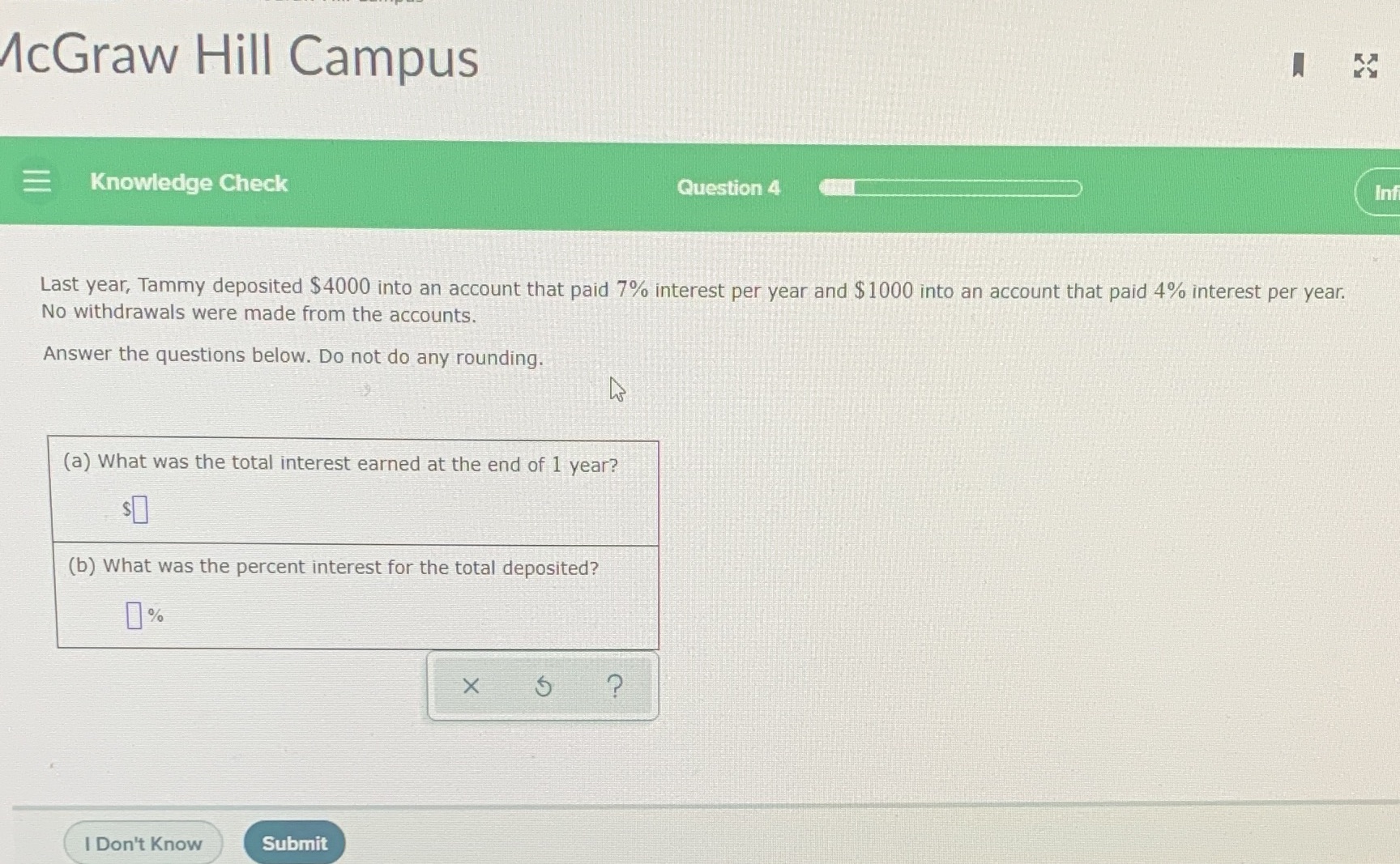 AcGraw Hill Campus = Knowledge Check Question 4