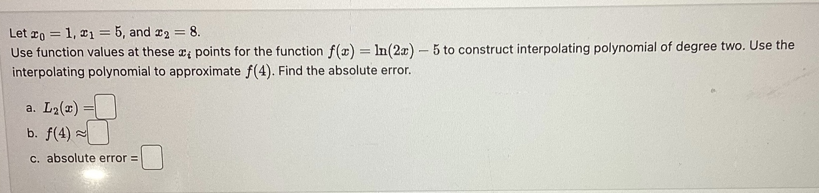 Let To = 1, 21 = 5, and T2 = 8. Use function