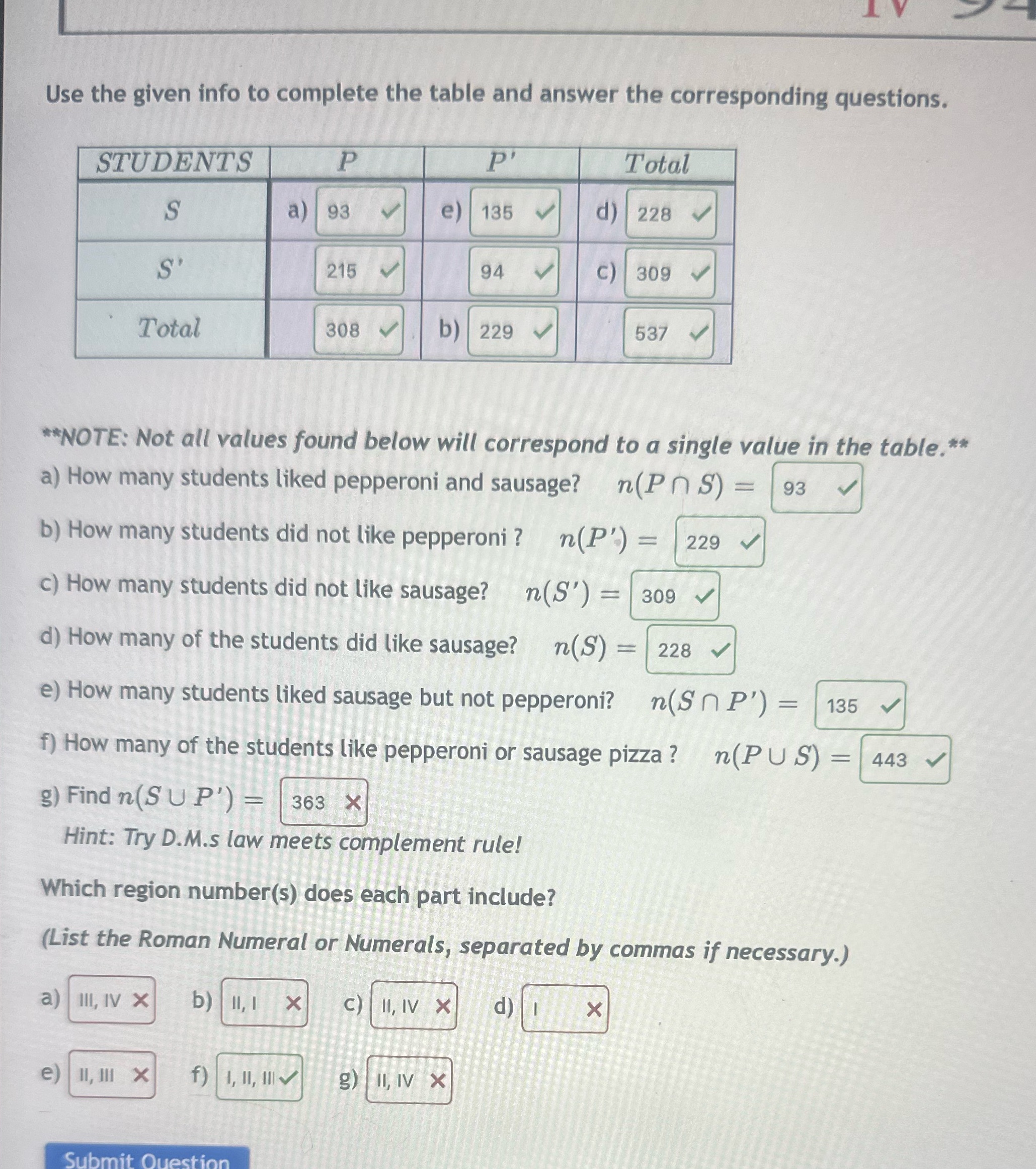 I need the the Roman numeral part please Use the