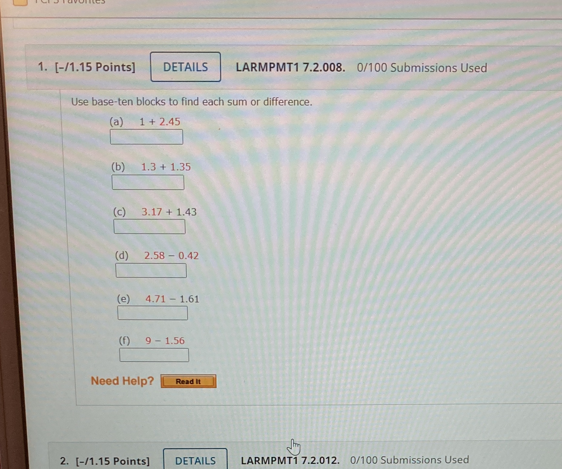 1. [-/1.15 Points] DETAILS LARMPMT1 7.2.008.