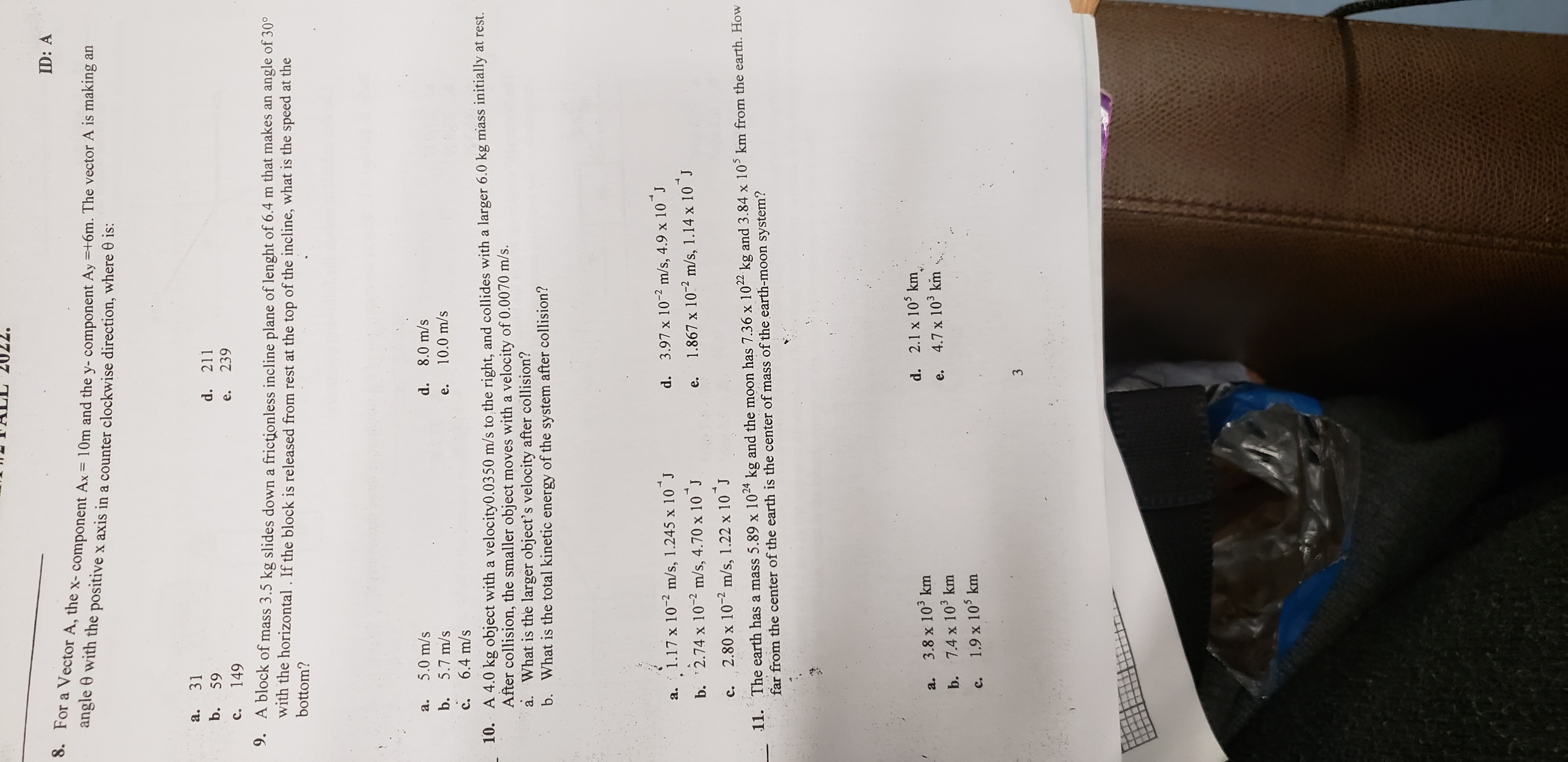 Class: Date: ID: A SICS 235 TKKEHOME EXAM #2 FALL