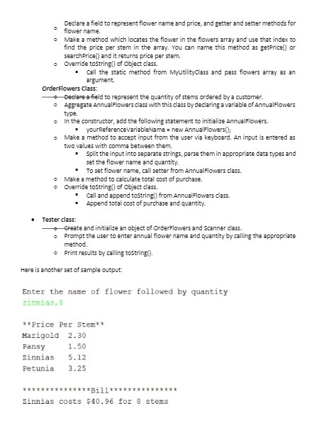 Declare a field to represent flower name and