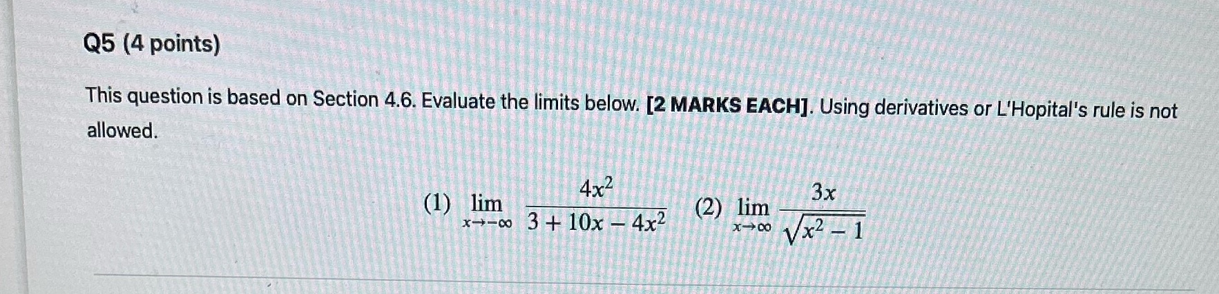 This is a Math 110 Calculus (First year of