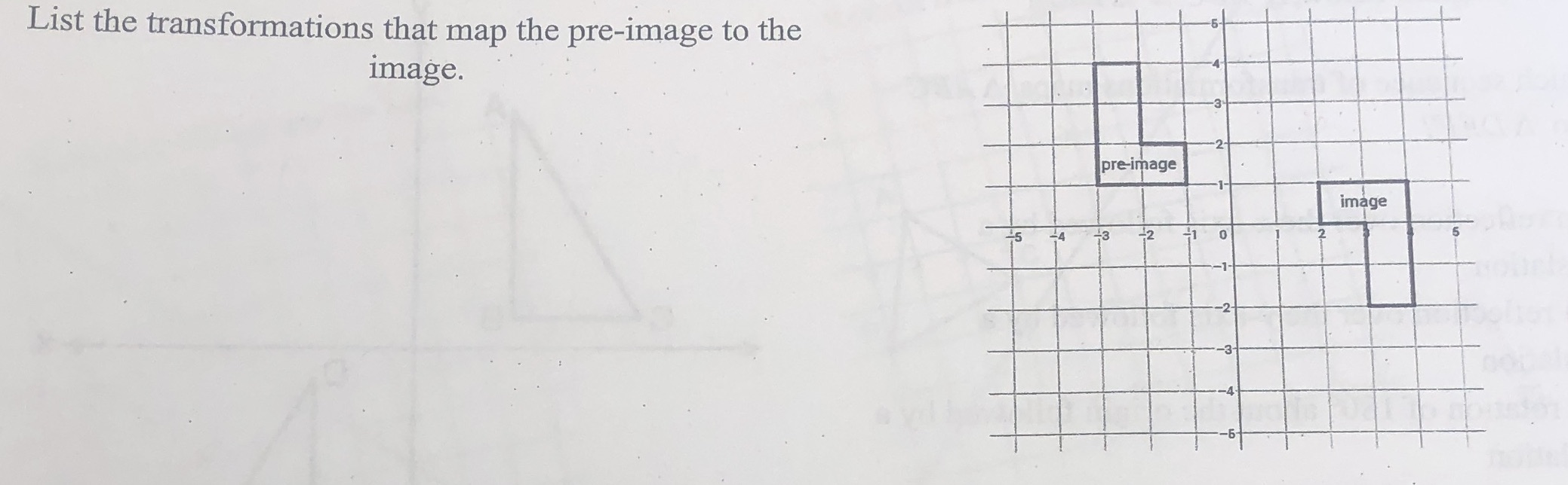 List the transformations that map the pre-image