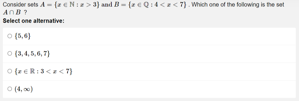 Consider sets A = {2: E N : a:  style=