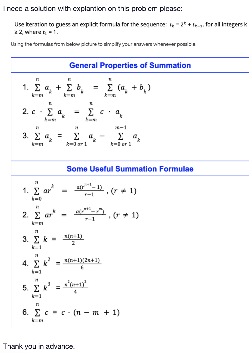 I need a solution with explantion on this problem