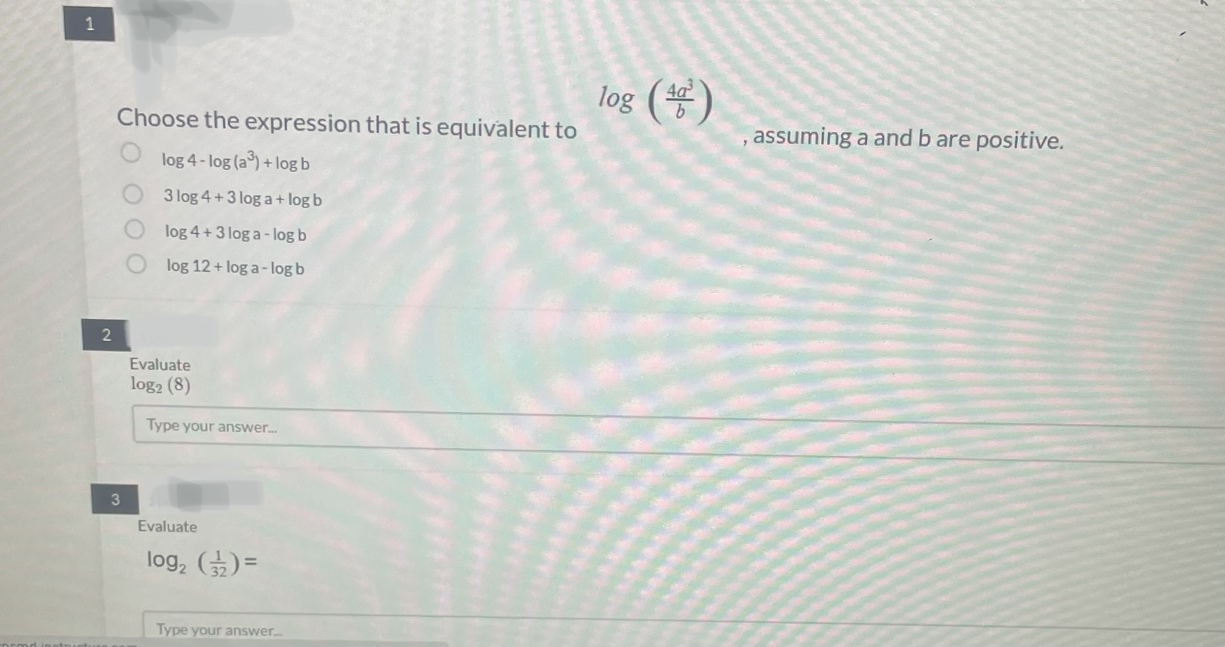 log Choose the expression that is equivalent to ,