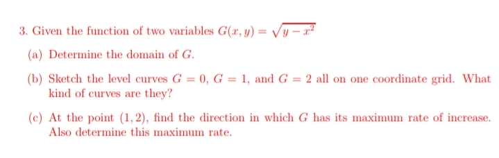 . Show your workings 3. Given the function of two