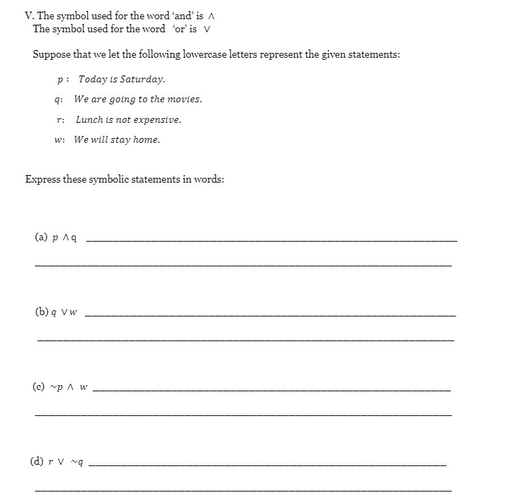 V. The symbol used for the word 'an' is h