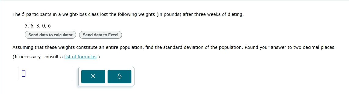 The 5 participants in a weight-loss class lost