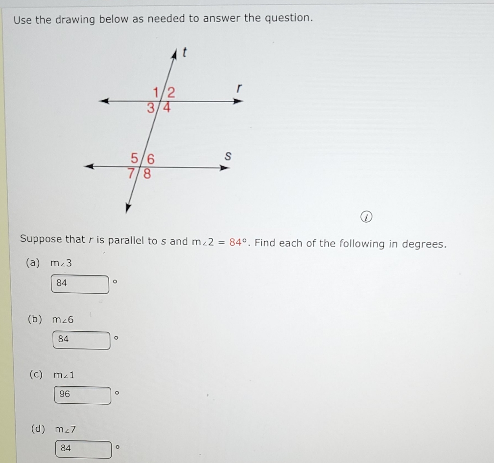 find all angles with explanation Use the drawing