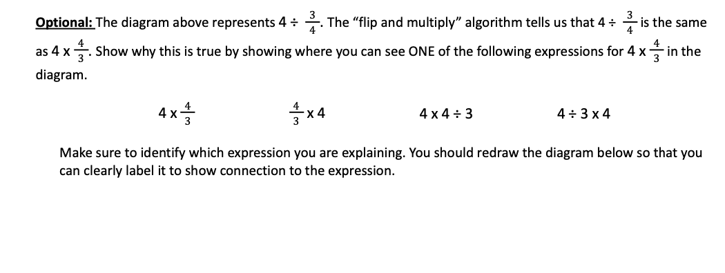 Optional: The diagram above represents 4 : -. The