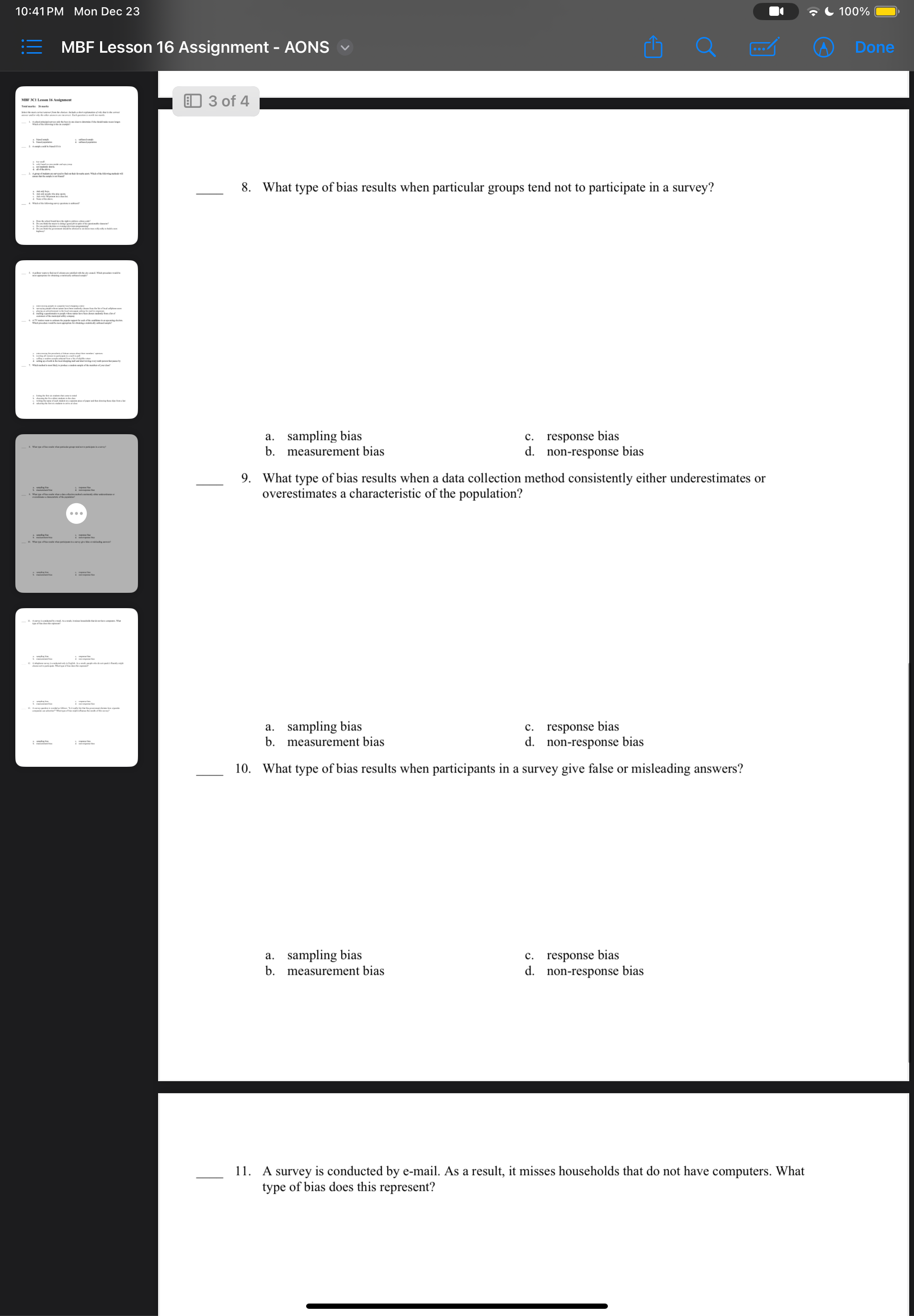 10:41PM Mon Dec 23 ] S I MBF Lesson 16 Assignment