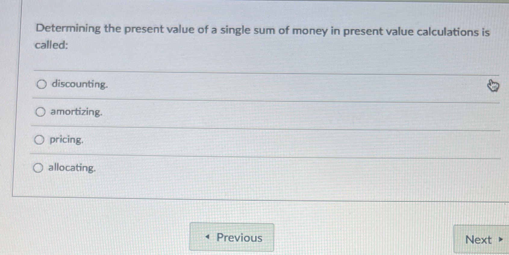Determining the present value of a single sum of