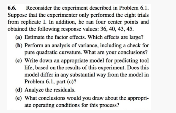 6.6. Reconsider the experiment described in