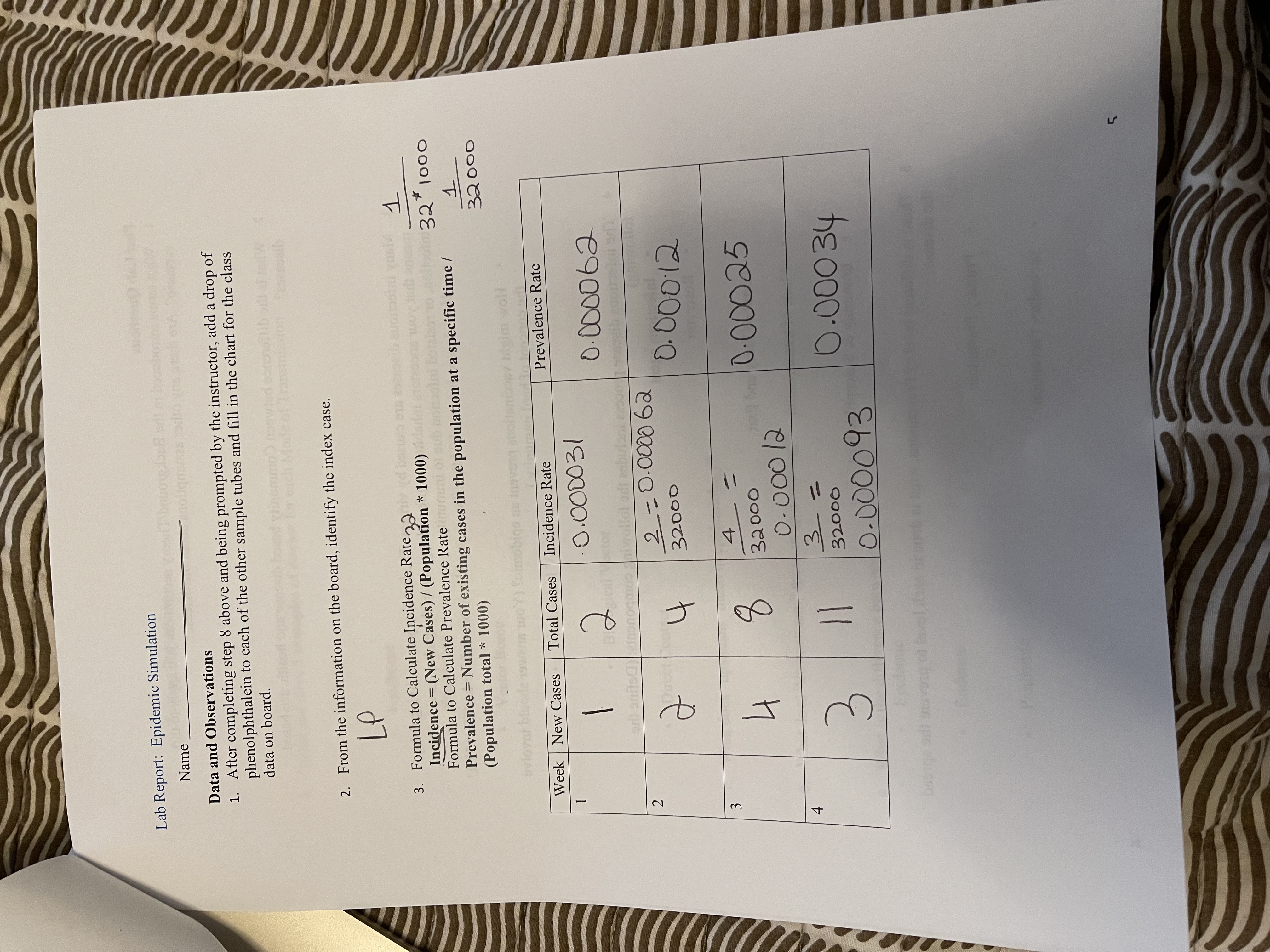 Lab Report: Epidemic Simulation Name Data and