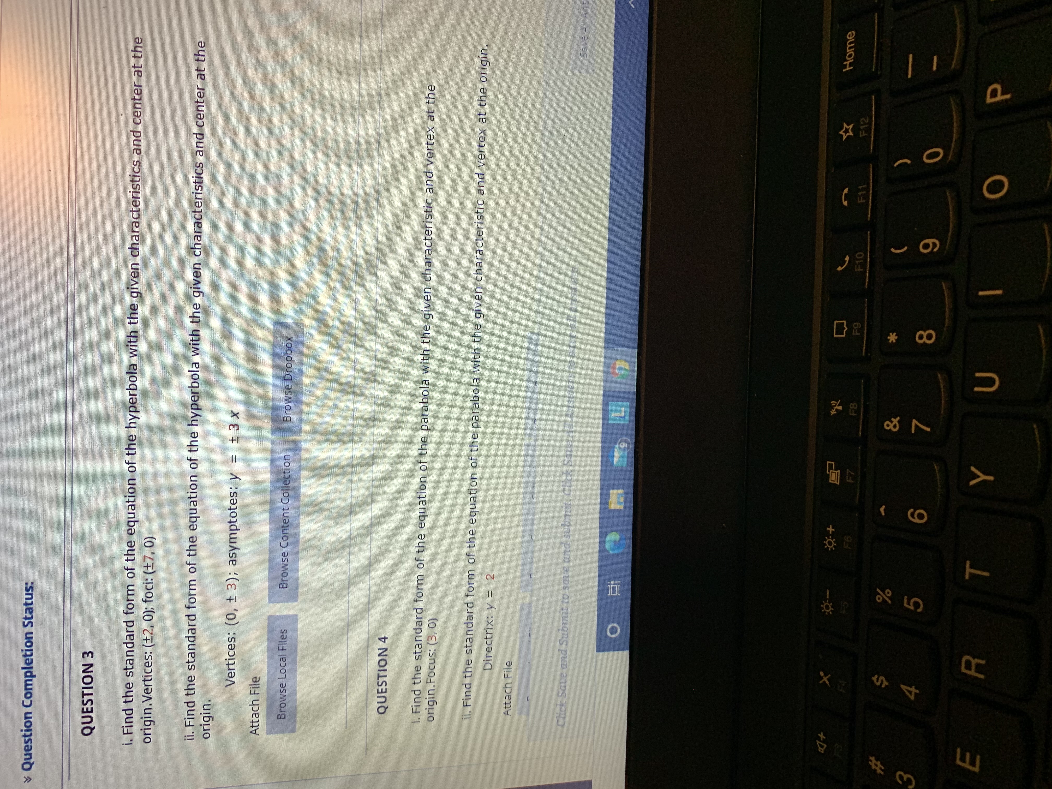 . Find the standard form of the equation of the