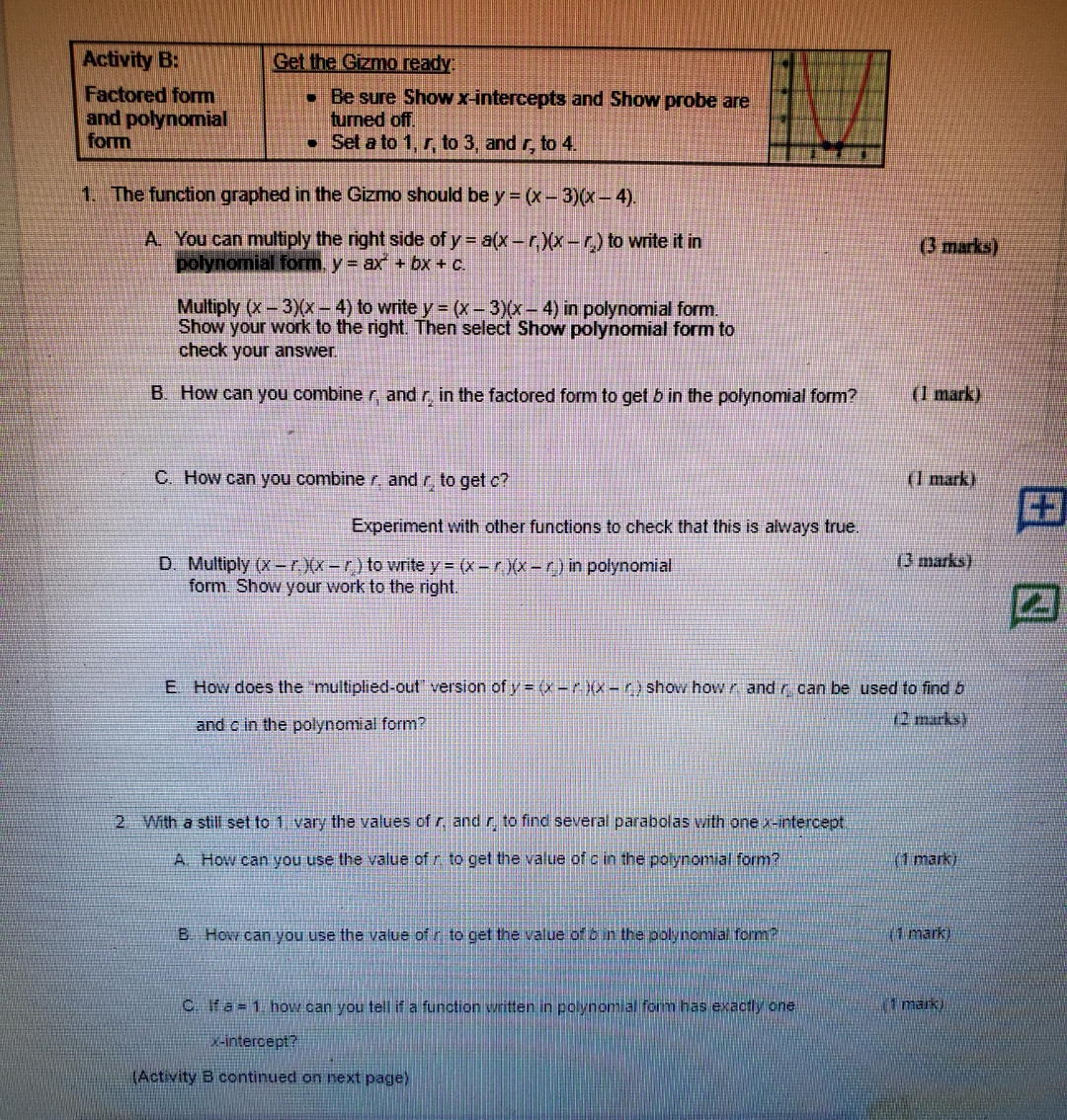 Good luck ? Activity B: Get the Gizmo ready