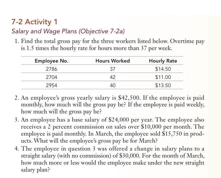 7-2 Activity 1 Salary and Wage Plans {Objective