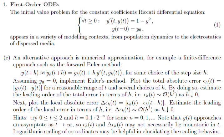 Please find the question on forward Euler method