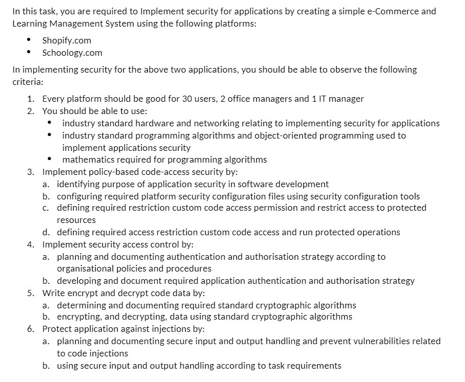 In this task, you are required to Implement