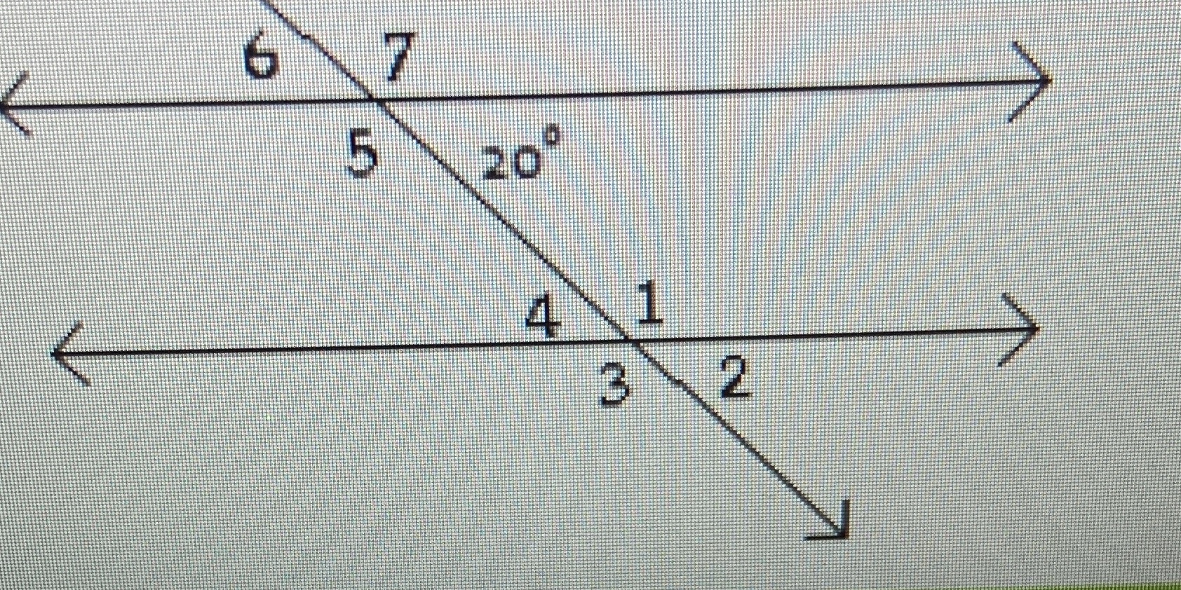 Find the measure of <3A.110B.170C.70D. 160 7 5 20