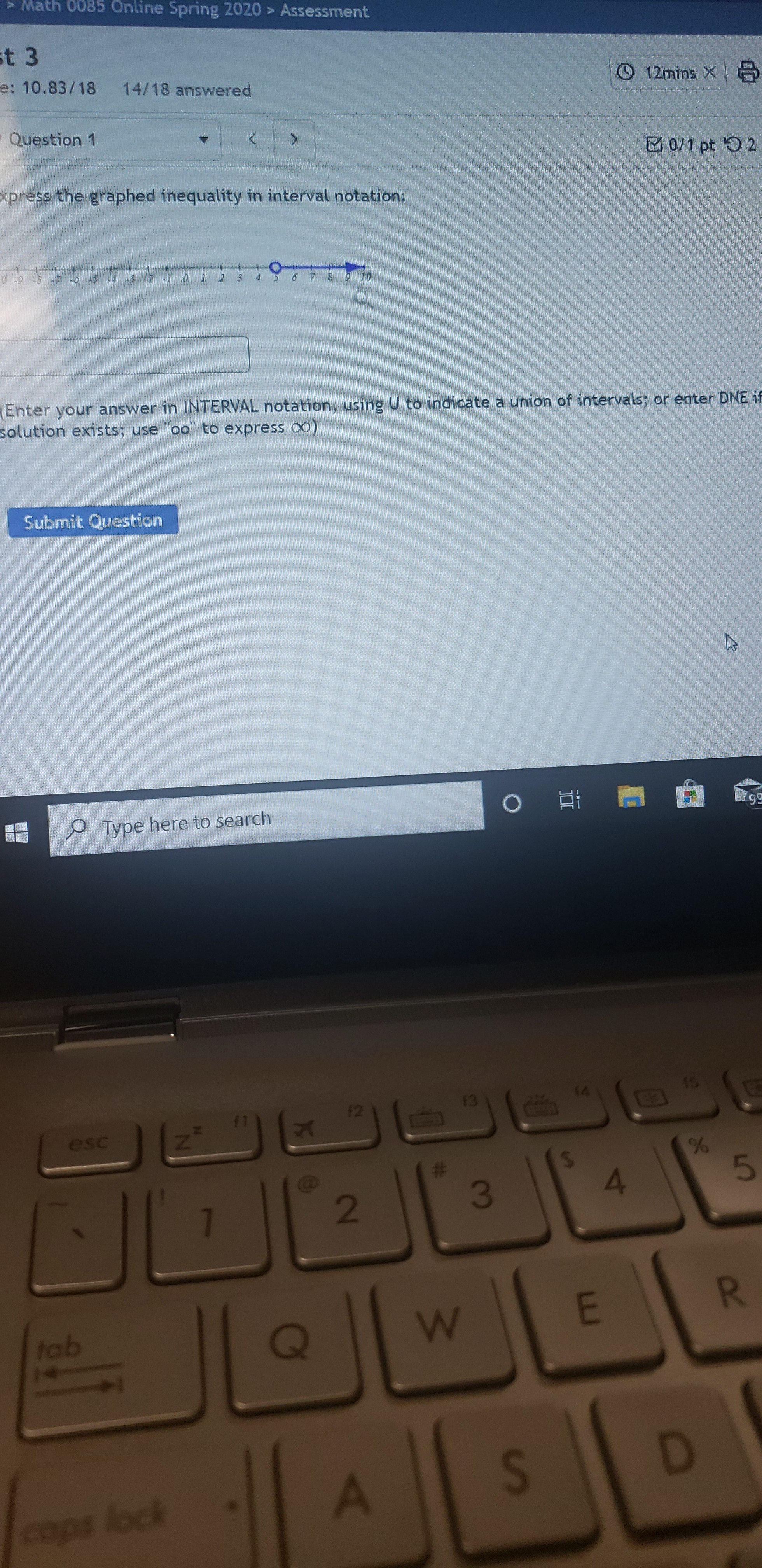 Practice math Math 0085 Online Spring 2020  style=