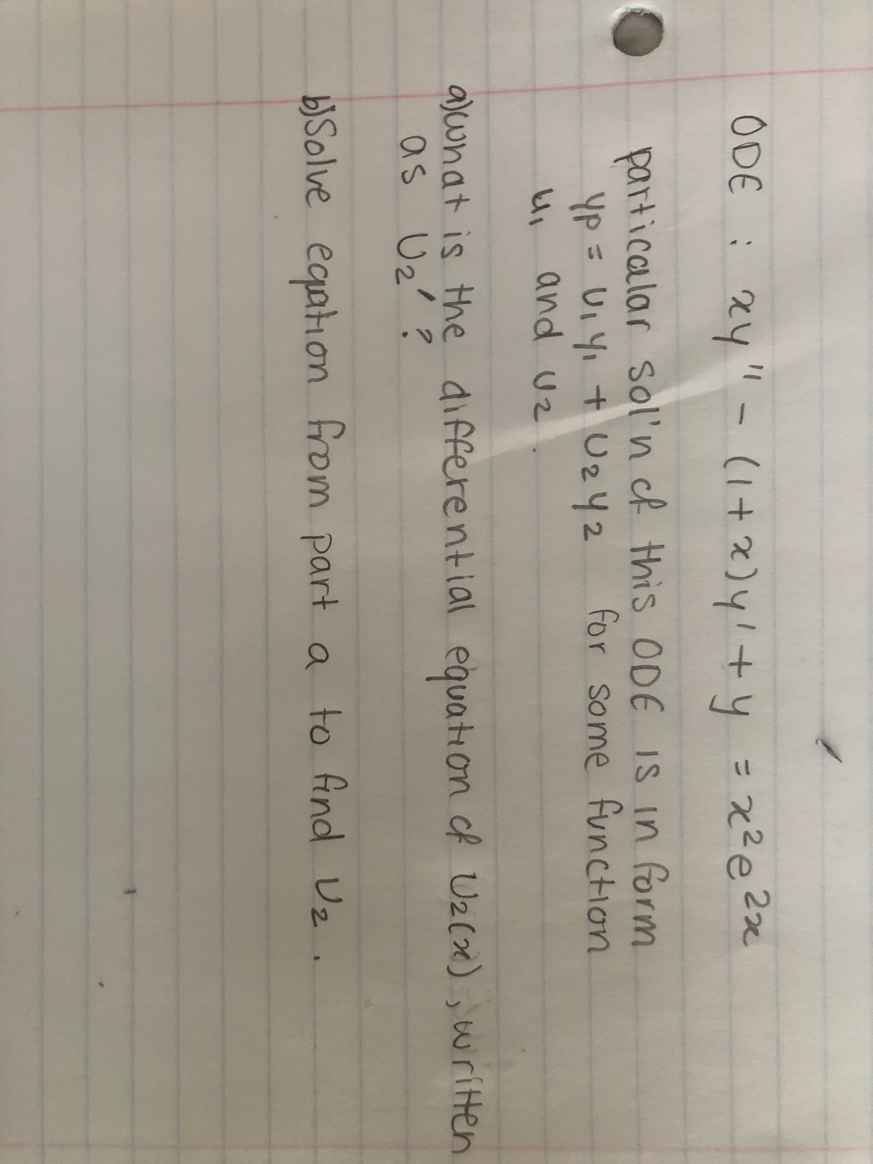 HW Question... ODE : Ry" - ( 1 + x ) yl + y =