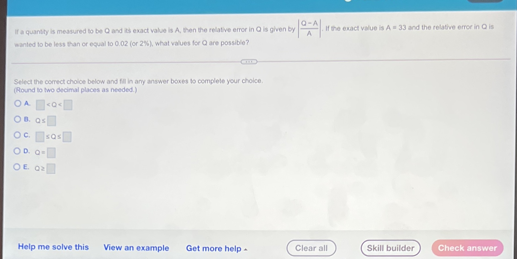 If a quantity is measured to be Q and its exact
