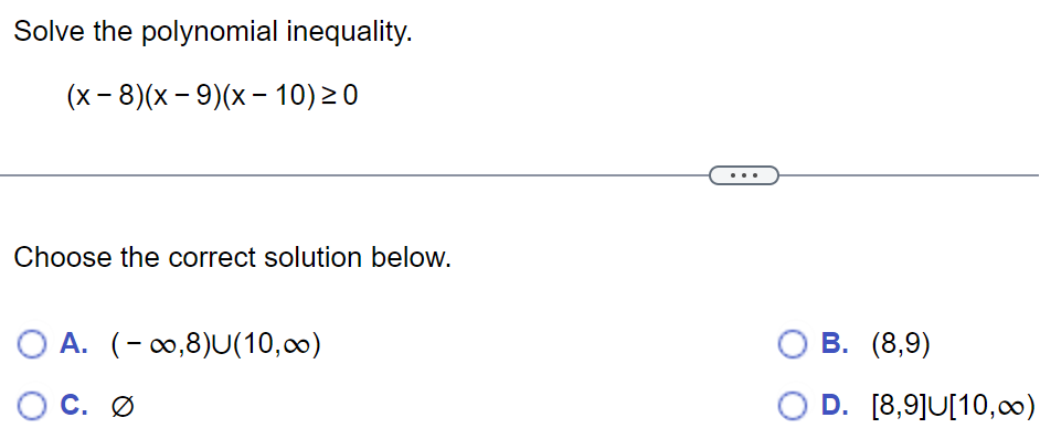 Solve the polynomial inequality symbolically.
