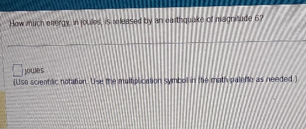 How much energy, in joules, is released by an